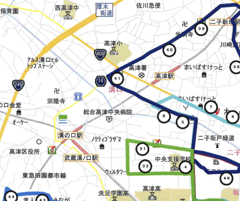 通園バス運行範囲左上