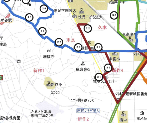 通園バス運行範囲左下